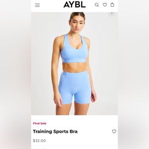 AYBL sports bra and shorts set